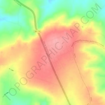 Mappa topografica Adrianópolis, altitudine, rilievo