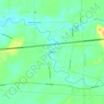 Mappa topografica Cookville, altitudine, rilievo