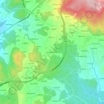 Mappa topografica San Domingo, altitudine, rilievo