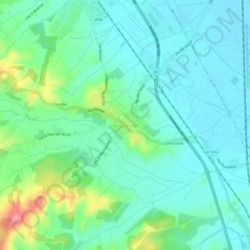 Mappa topografica Acquaviva, altitudine, rilievo