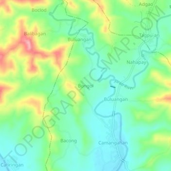 Mappa topografica Bongol, altitudine, rilievo