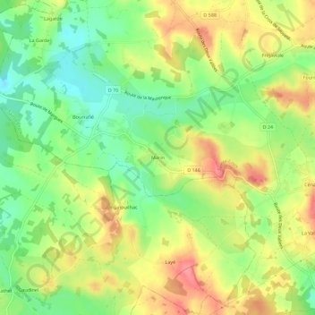 Mappa topografica Marin, altitudine, rilievo