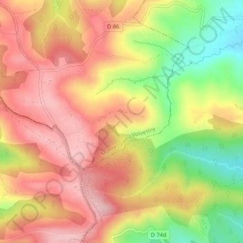 Mappa topografica Lenrique, altitudine, rilievo