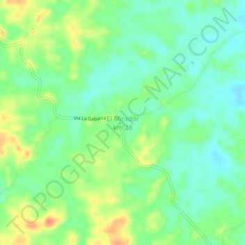 Mappa topografica El Mirador km 28, altitudine, rilievo