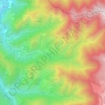 Mappa topografica Camari, altitudine, rilievo