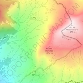 Mappa topografica Fonte Coppo La Vigna, altitudine, rilievo