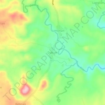 Mappa topografica Dao-an, altitudine, rilievo