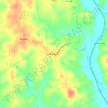 Mappa topografica Mount Zion, altitudine, rilievo