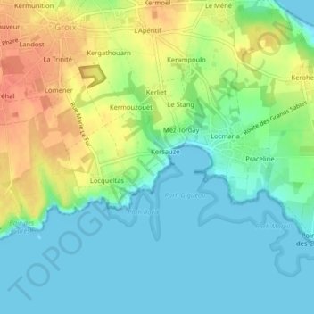 Mappa topografica Mez Tal-er-Port, altitudine, rilievo