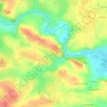 Mappa topografica La Janvrie, altitudine, rilievo