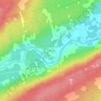 Mappa topografica Lyttleton, altitudine, rilievo