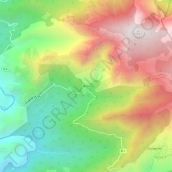 Mappa topografica Muna, altitudine, rilievo