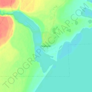 Mappa topografica Newhalen, altitudine, rilievo