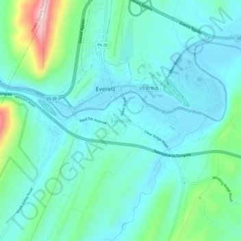 Mappa topografica Earlston, altitudine, rilievo
