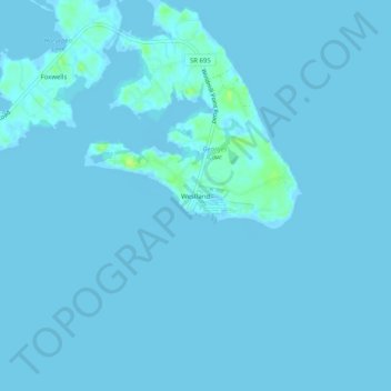 Mappa topografica Westland, altitudine, rilievo