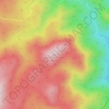 Mappa topografica Hazel Mountain, altitudine, rilievo