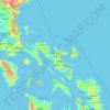 Mappa topografica Camarines Sur, altitudine, rilievo
