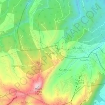 Mappa topografica Dapdap East, altitudine, rilievo