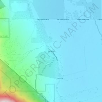 Mappa topografica Sheridan, altitudine, rilievo