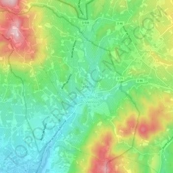 Mappa topografica Le Claux, altitudine, rilievo