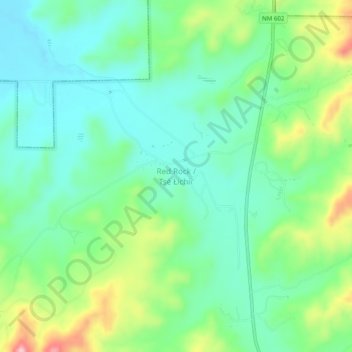 Mappa topografica Red Rock, altitudine, rilievo