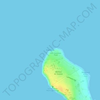 Mappa topografica Poro Point, altitudine, rilievo