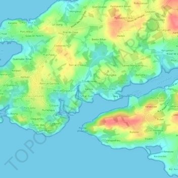 Mappa topografica Kernisi, altitudine, rilievo