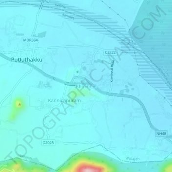 Mappa topografica KIlminnal, altitudine, rilievo