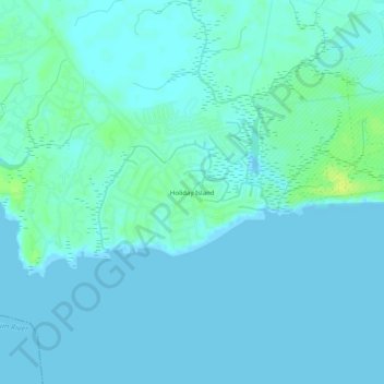 Mappa topografica Holiday Island, altitudine, rilievo