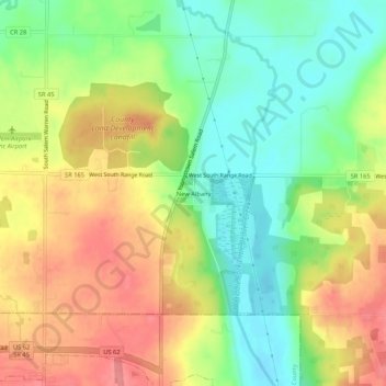 Mappa topografica New Albany, altitudine, rilievo
