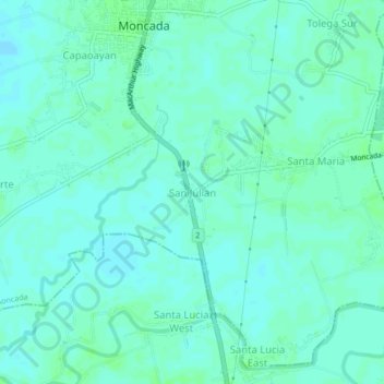 Mappa topografica San Julian, altitudine, rilievo