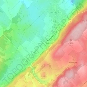 Mappa topografica Bians-les-Usiers, altitudine, rilievo