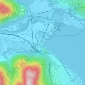 Mappa topografica Feriolo, altitudine, rilievo