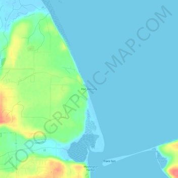Mappa topografica Port Williams, altitudine, rilievo