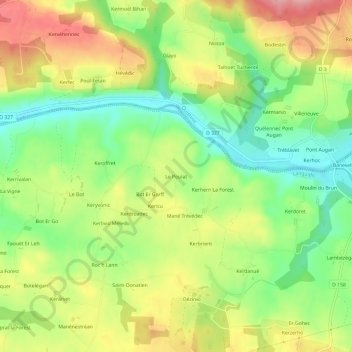 Mappa topografica Le Poulat, altitudine, rilievo