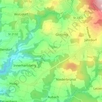 Mappa topografica Renfting, altitudine, rilievo