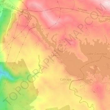 Mappa topografica Lewin, altitudine, rilievo