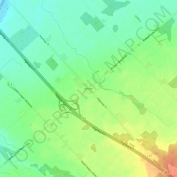 Mappa topografica Antrim, altitudine, rilievo