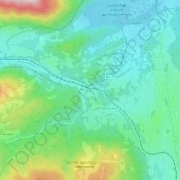 Mappa topografica Klais, altitudine, rilievo