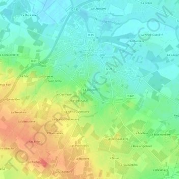 Mappa topografica La Longée, altitudine, rilievo