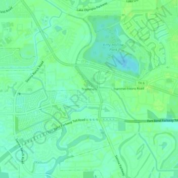 Mappa topografica Trammels, altitudine, rilievo