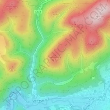 Mappa topografica Herrscheid, altitudine, rilievo