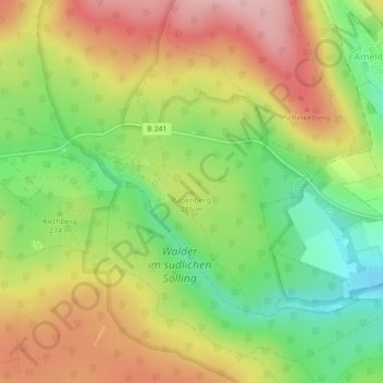 Mappa topografica Papenberg, altitudine, rilievo
