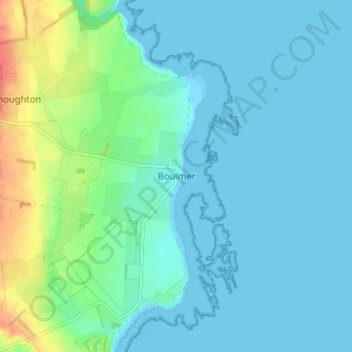 Mappa topografica Boulmer, altitudine, rilievo