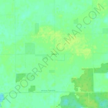 Mappa topografica Delano, altitudine, rilievo