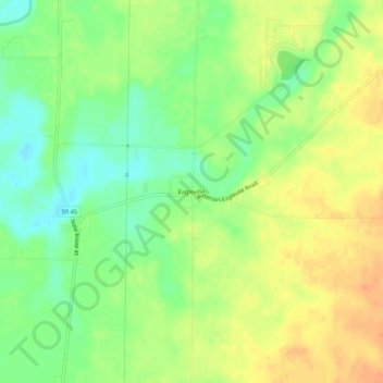 Mappa topografica Eagleville, altitudine, rilievo