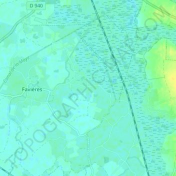 Mappa topografica Marais, altitudine, rilievo