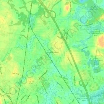 Mappa topografica North Wilmington, altitudine, rilievo