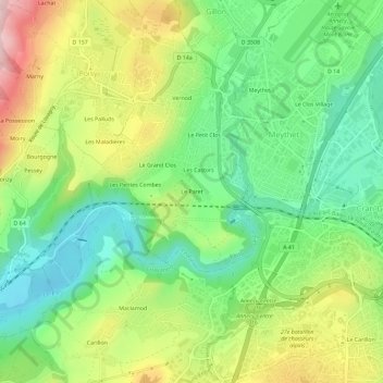 Mappa topografica Le Paret, altitudine, rilievo