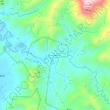 Mappa topografica San Joseph, altitudine, rilievo
